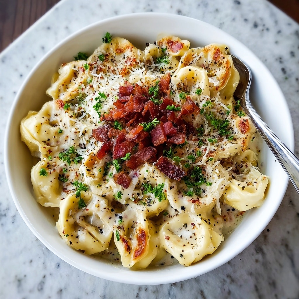 Creamy Tortellini Carbonara Recipe - Recipe Image