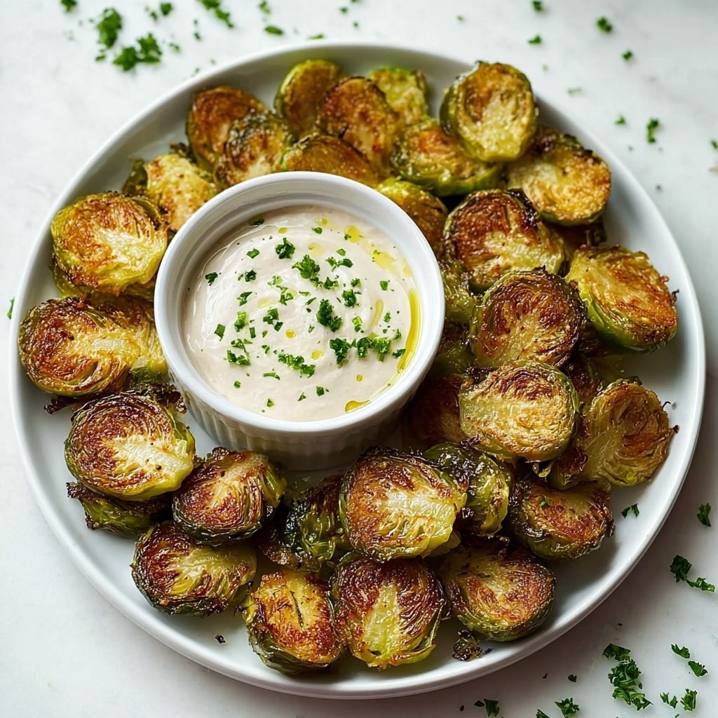 Crispy Brussels Sprouts With Dijon Aioli Recipe - Recipe Image