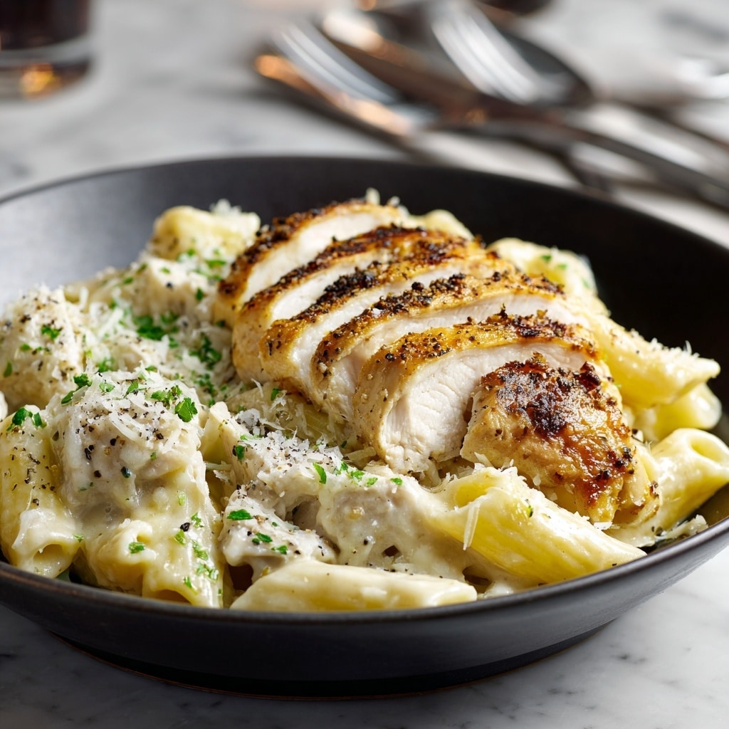 Creamy Garlic Chicken Pasta Recipe - Recipe Image