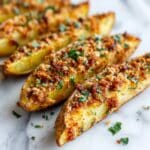 Baked Garlic Parmesan Potato Wedges Recipe