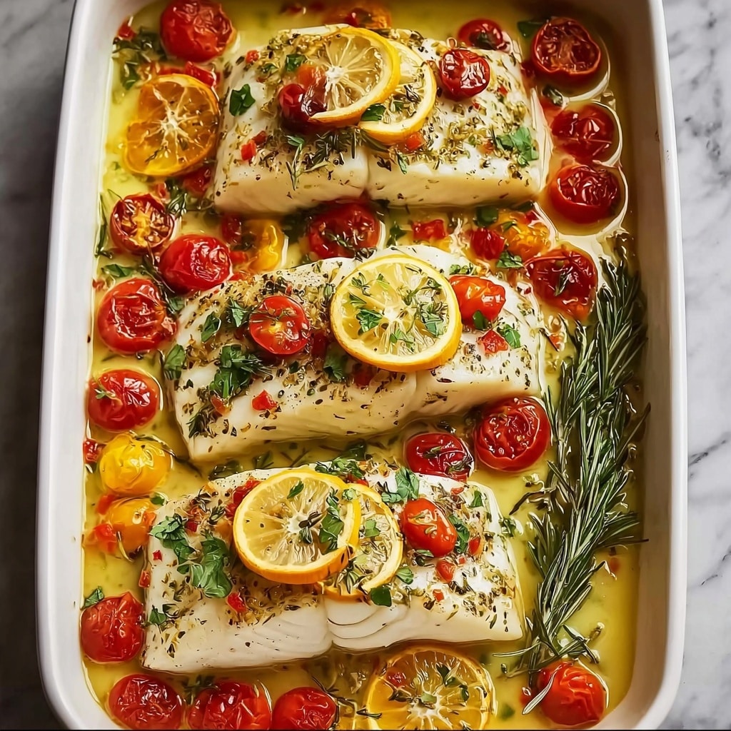 Easy Mediterranean Baked Fish Recipe - Recipe Image