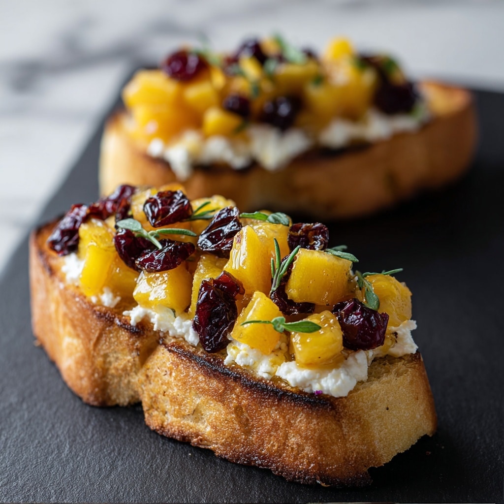 Butternut Squash Cranberry and Goat Cheese Crostini Recipe - Recipe Image