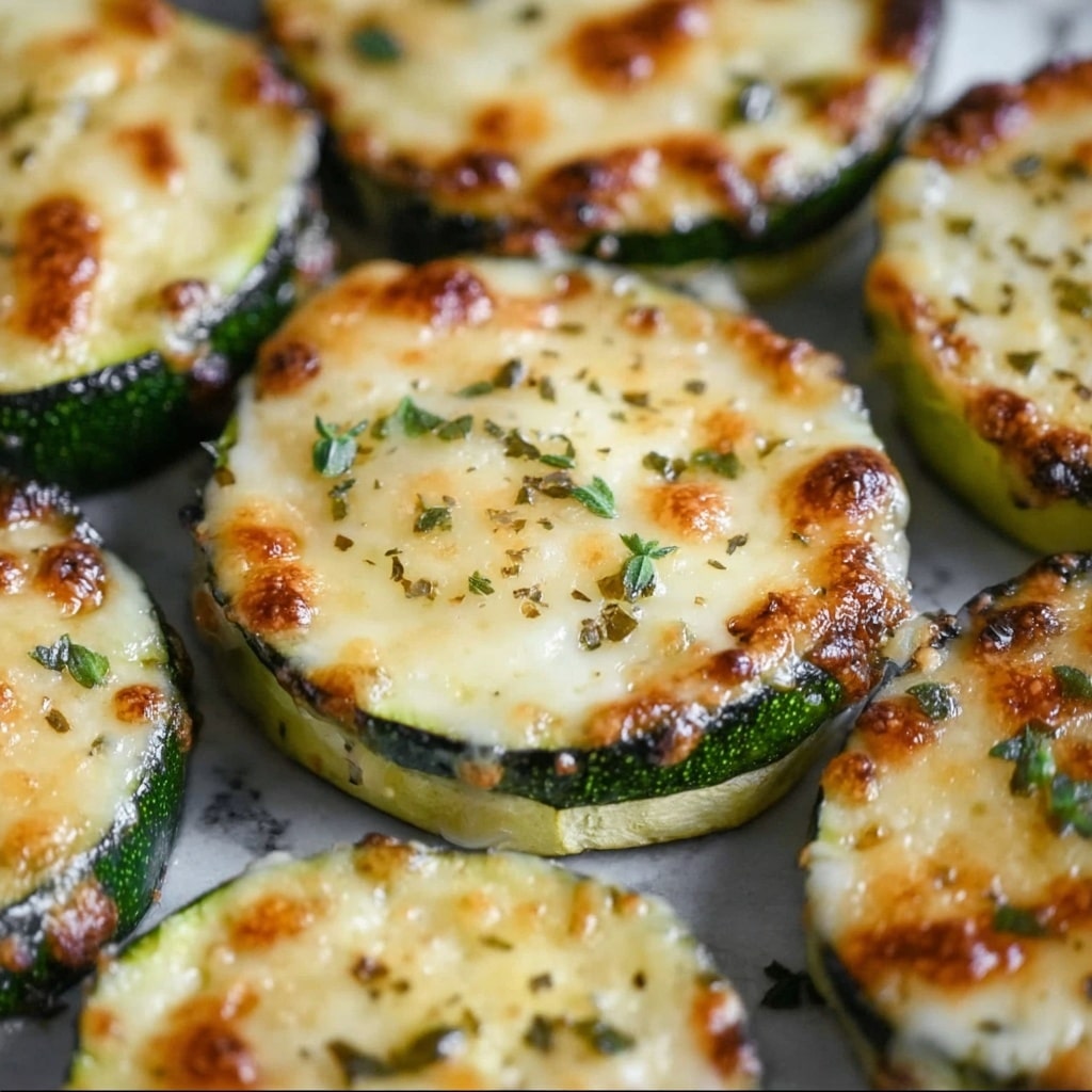 Cheesy Garlic Zucchini Steaks Recipe - Recipe Image