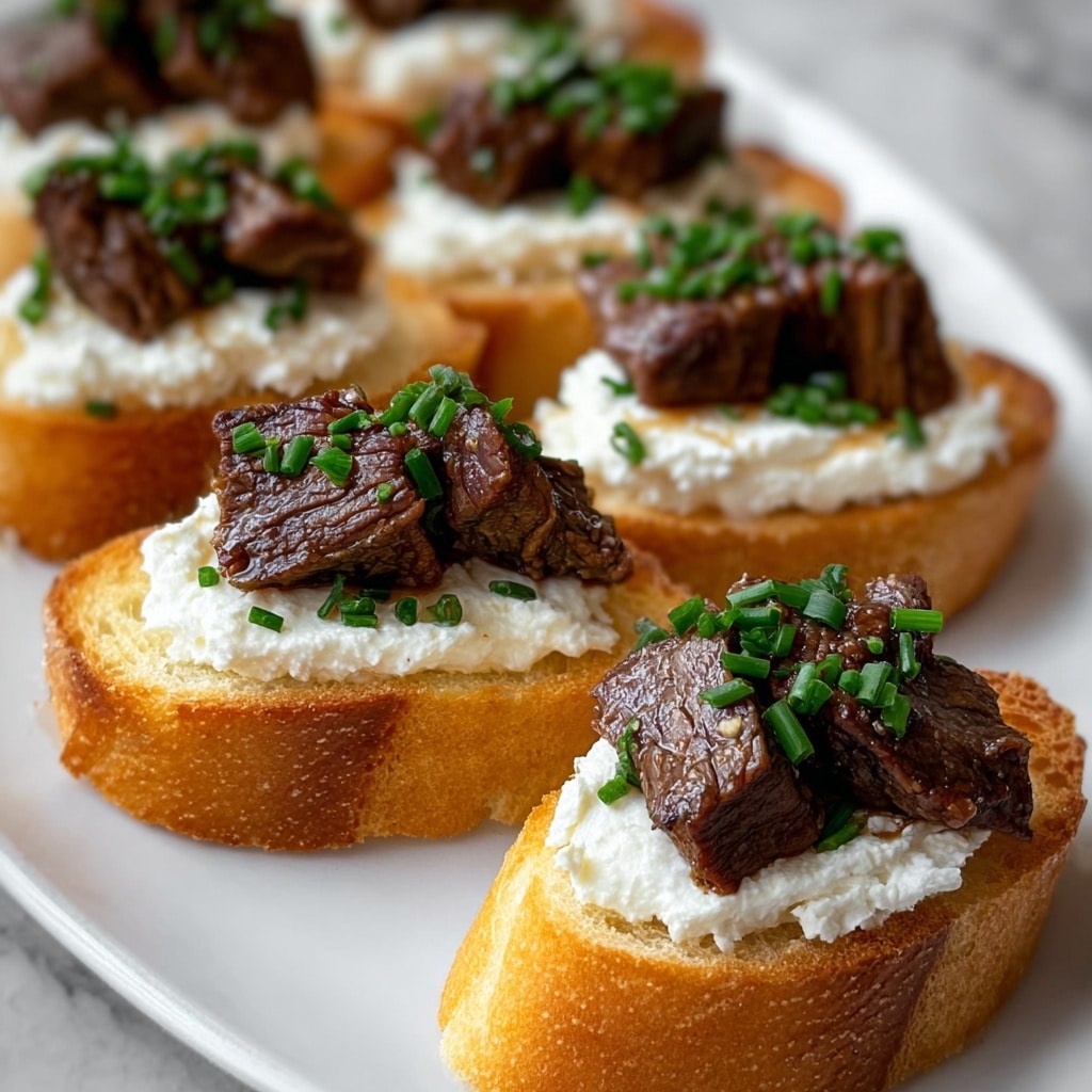 Burrata and Steak Crostini Recipe - Recipe Image