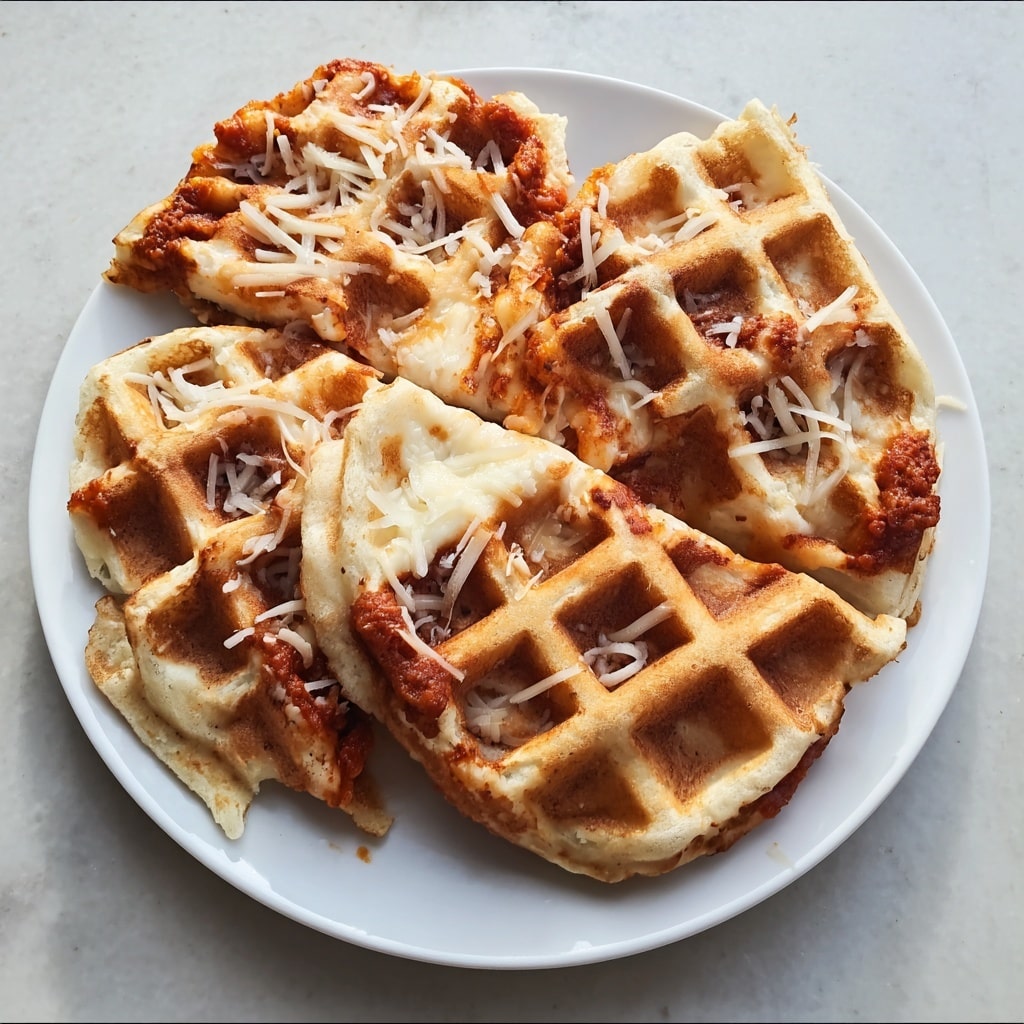 Pizza Stuffed Waffle Snacks Recipe - Recipe Image