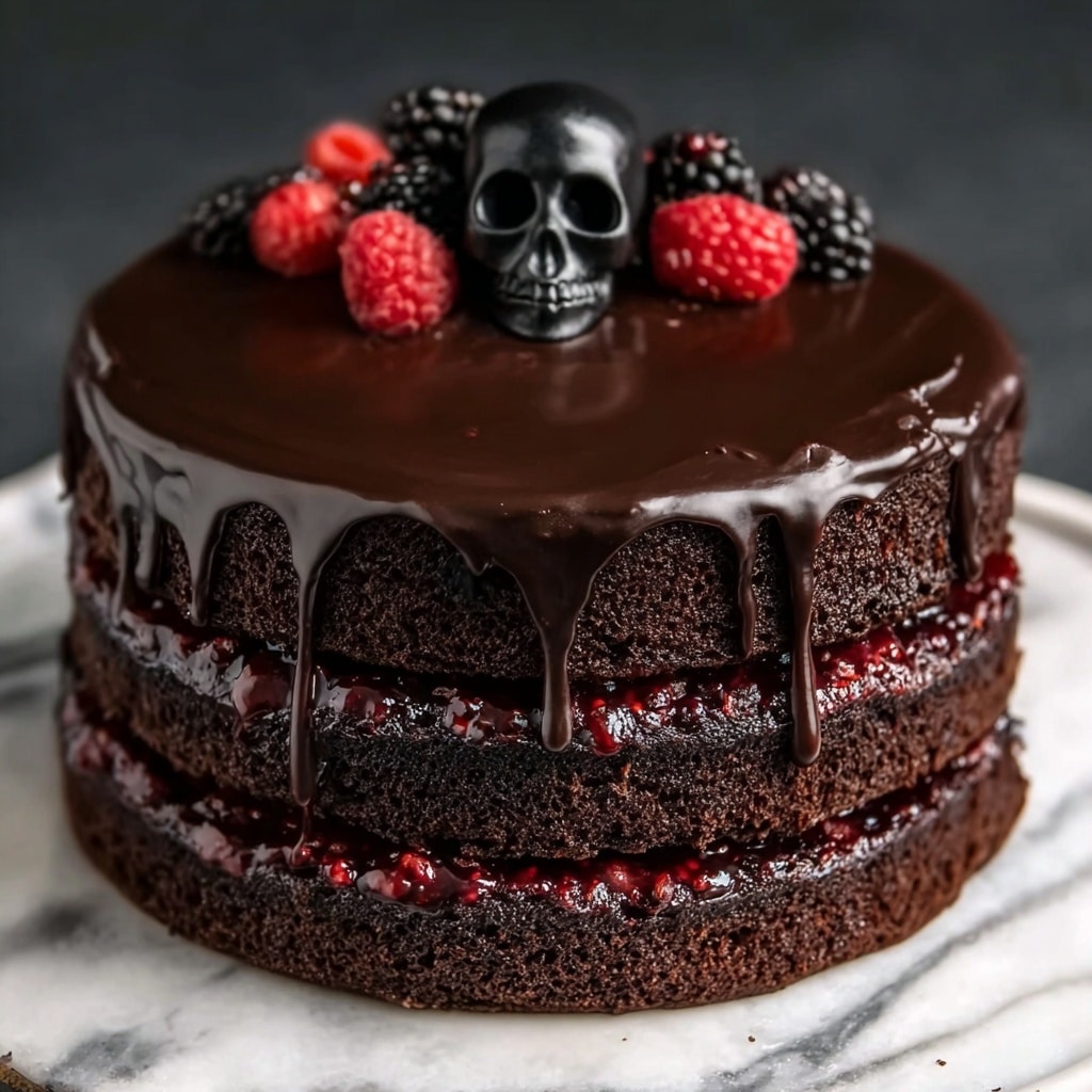 Spooky Black Velvet Halloween Cake Recipe