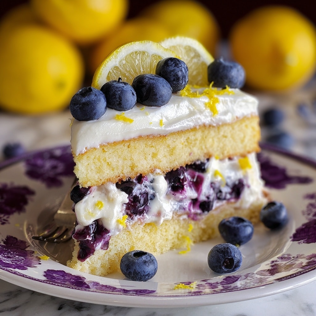 No-Bake Lemon Dazzling Blueberry Cream Cake Recipe