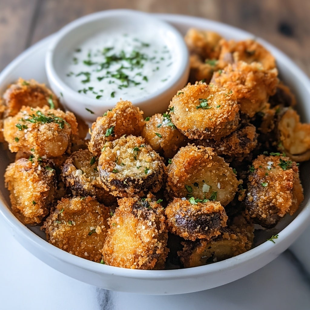 Crispy Fried Mushrooms with Cool Ranch Dip Recipe 5 Crispy Fried Mushrooms with Cool Ranch Dip Recipe - Recipe Image