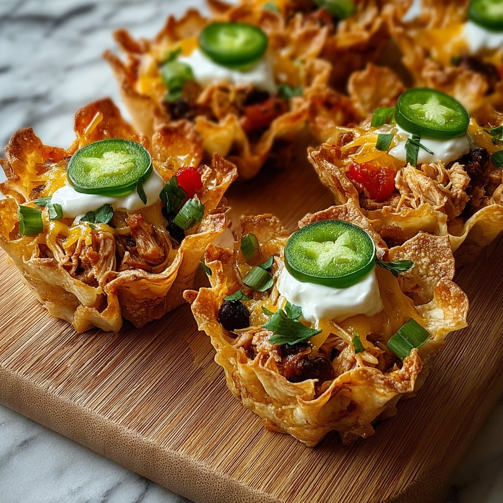 Mini Chicken Fajita Wonton Cups Recipe 5 Mini Chicken Fajita Wonton Cups Recipe - Recipe Image