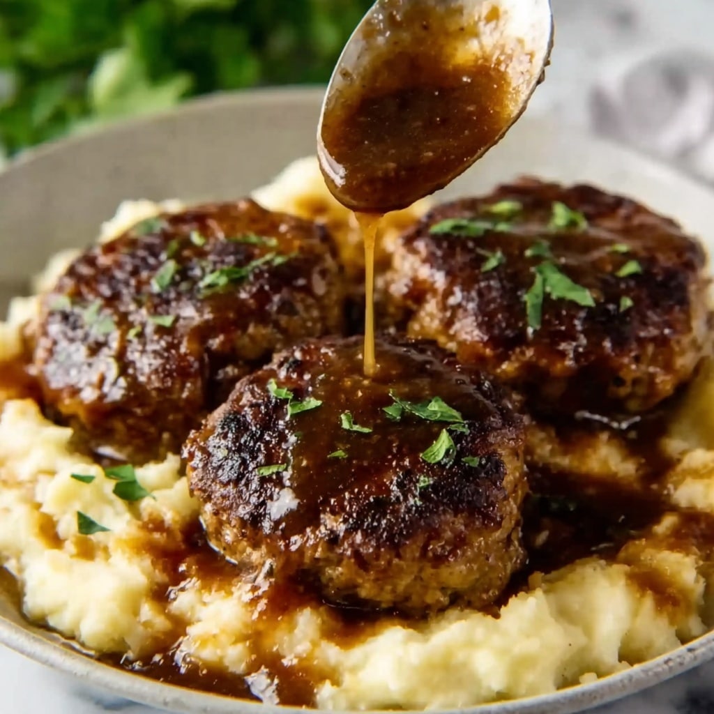 Hearty Salisbury Steak with Mushroom Gravy and Creamy Mashed Potatoes Recipe 5 Hearty Salisbury Steak with Mushroom Gravy and Creamy Mashed Potatoes Recipe - Recipe Image