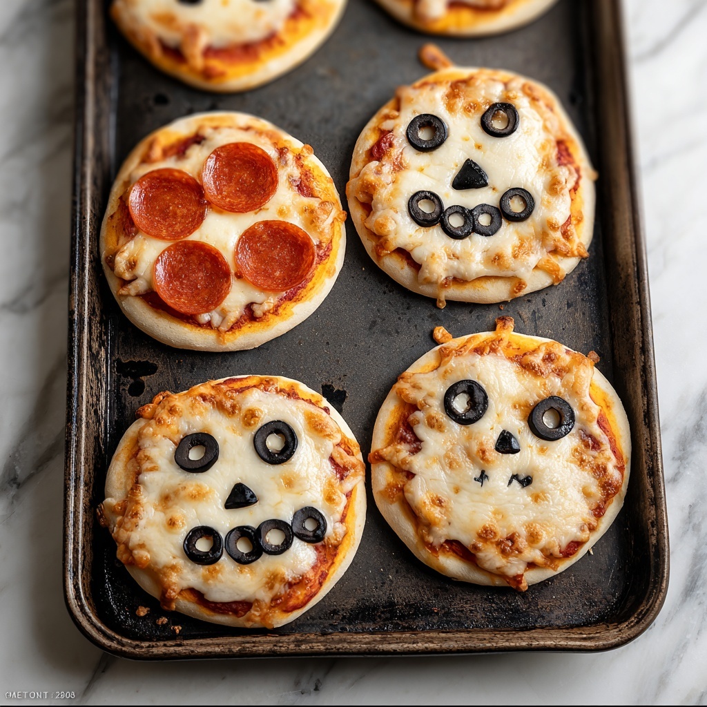 Easy Peasy Mini Halloween Pizzas Recipe 5 Easy Peasy Mini Halloween Pizzas Recipe - Recipe Image