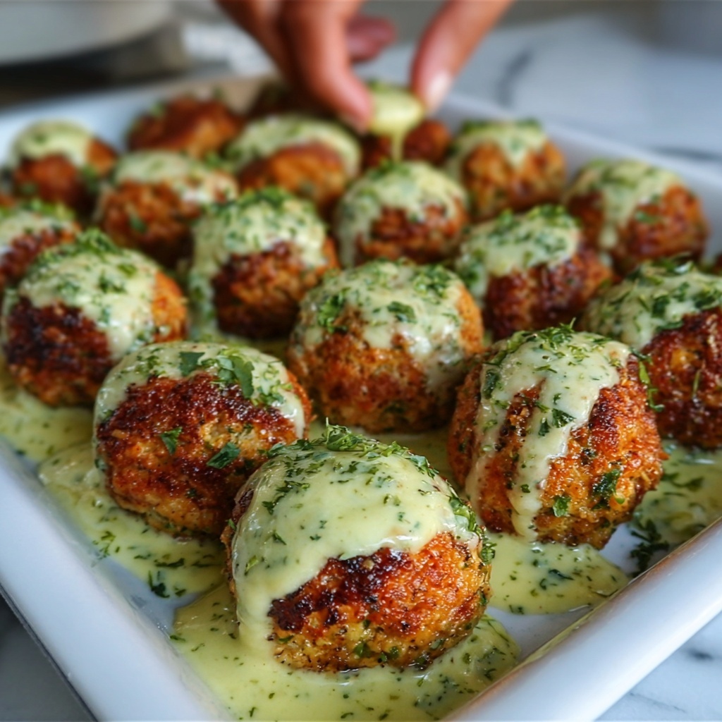 Baked Salmon Meatballs with Creamy Avocado Sauce Recipe 5 Baked Salmon Meatballs with Creamy Avocado Sauce Recipe - Recipe Image
