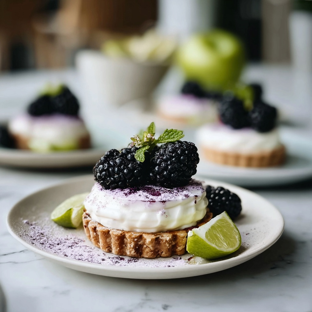 Mini Key Lime Pies with Blackberry Topping Recipe 5 Mini Key Lime Pies with Blackberry Topping Recipe - Recipe Image