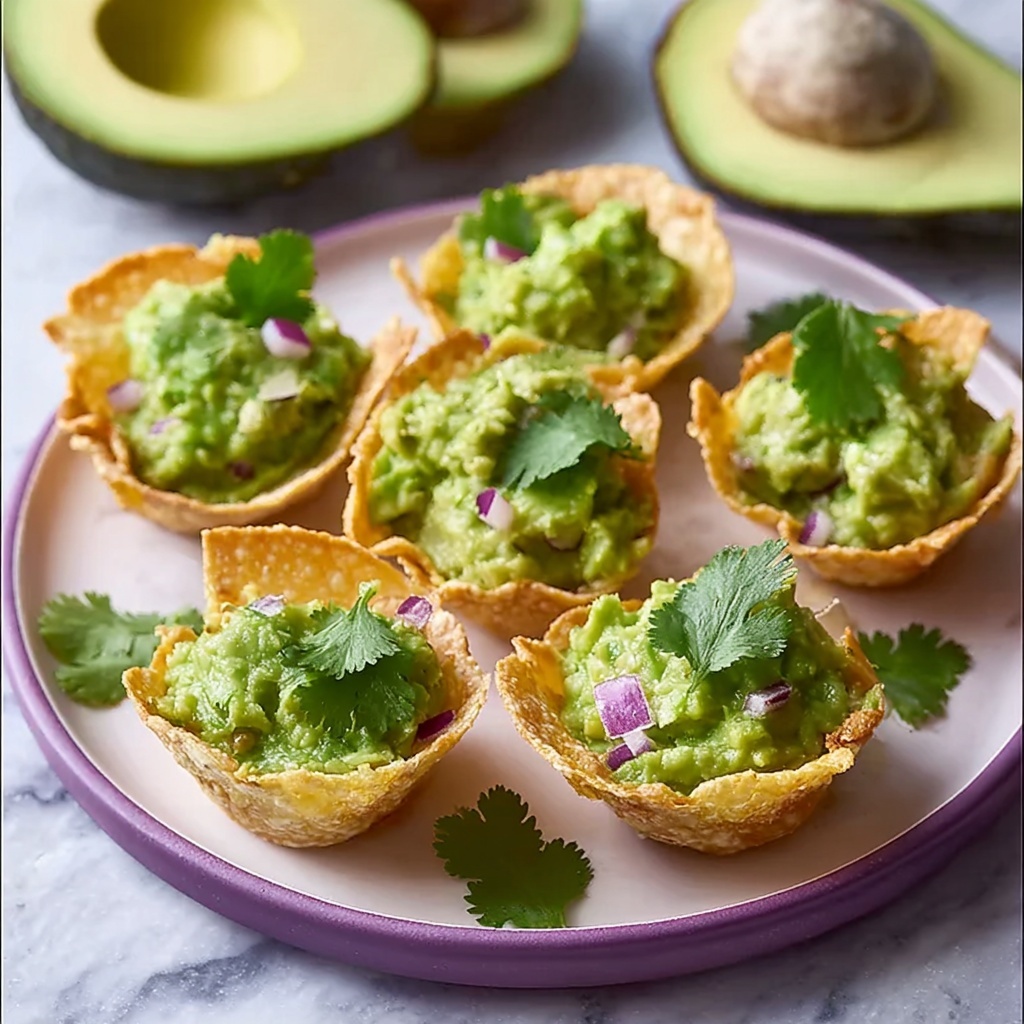Baked Wonton Guacamole Cups Recipe 5 Baked Wonton Guacamole Cups Recipe - Recipe Image