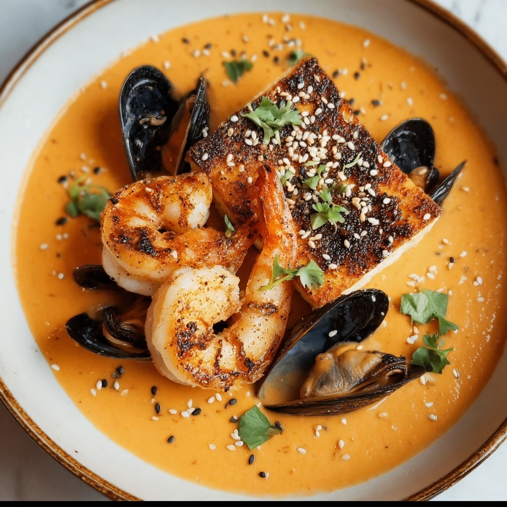 Spiced Seafood Bisque With Sesame Prawn Croutons Recipe 5 Spiced Seafood Bisque With Sesame Prawn Croutons Recipe - Recipe Image