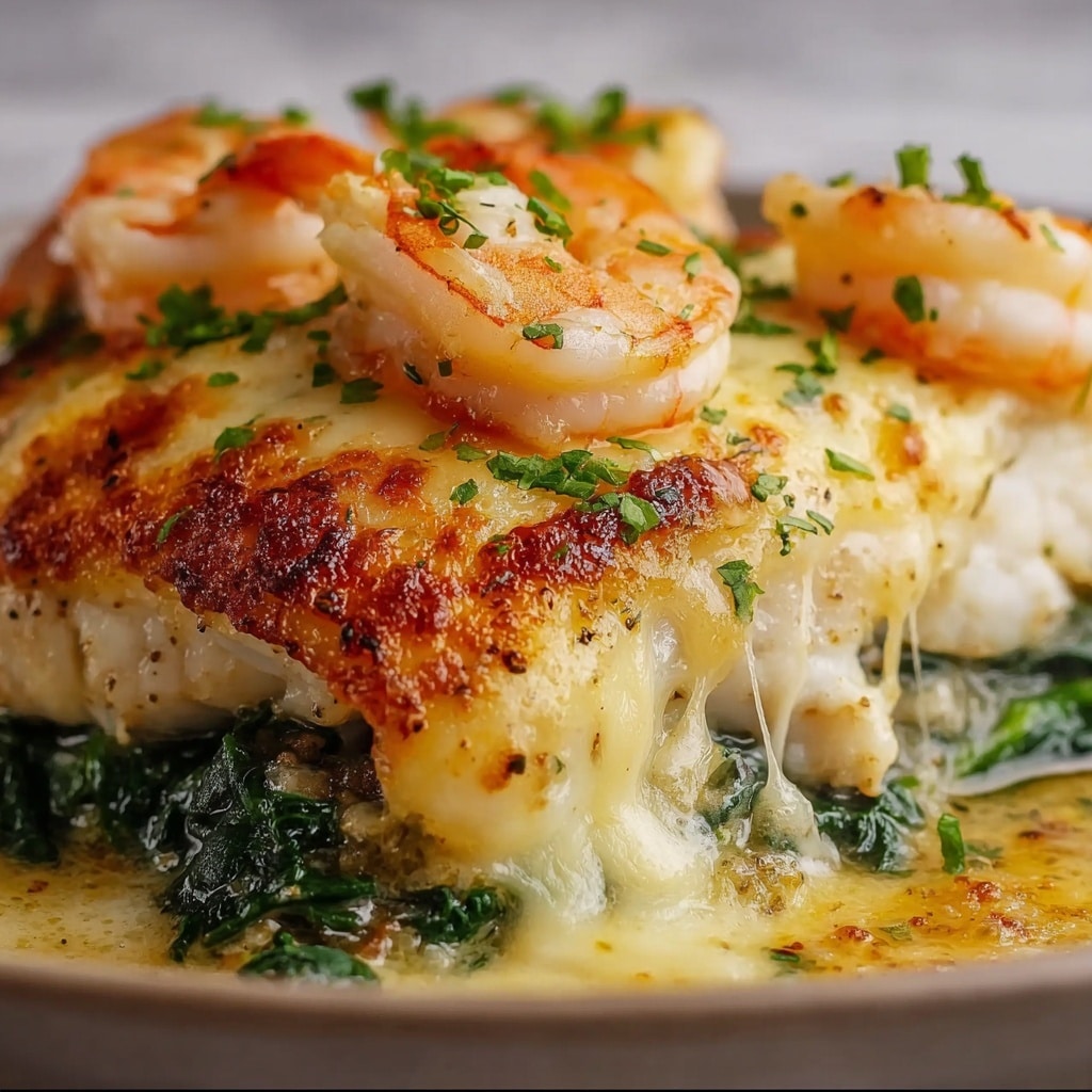 Stuffed Catfish with Spinach, Shrimp, and Cheese Recipe