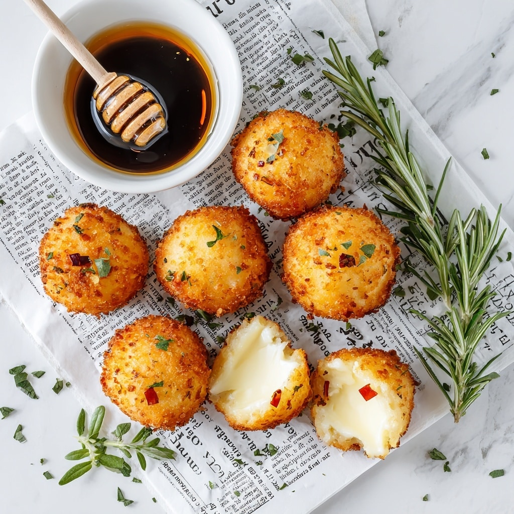 Baked Goat Cheese Balls with Hot Honey and Herbs Recipe - Recipe Image