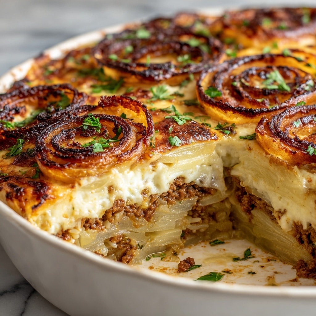French Onion Ground Beef and Rice Casserole Recipe - Recipe Image