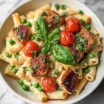 Creamy Chicken and Pea Carbonara Pasta Recipe