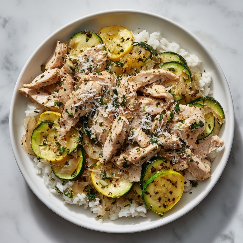 Lemon Pepper Chicken and Rice with Zucchini and Squash Recipe - Recipe Image