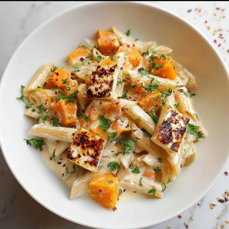 Butternut Squash Pasta with Creamy Sauce and Garlic Recipe