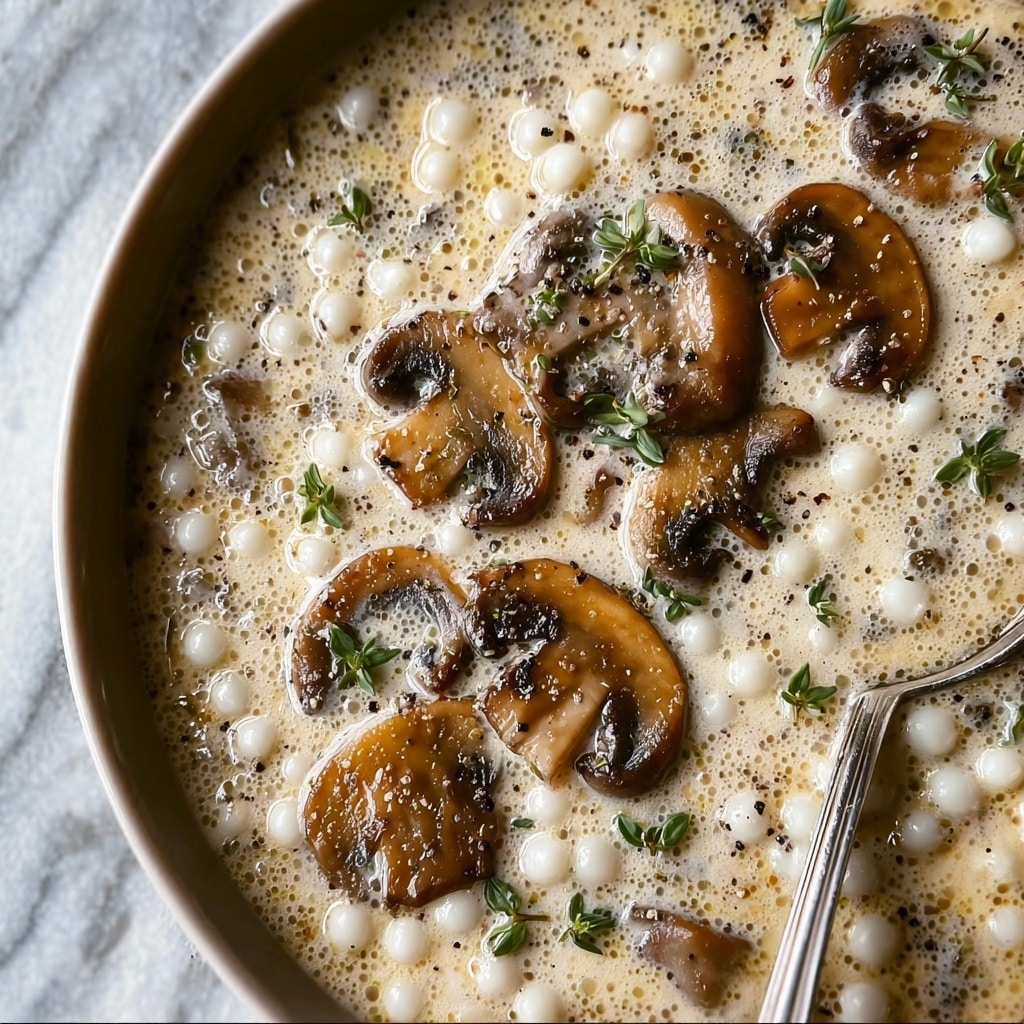 Creamy Mushroom & Pearl Couscous Soup Recipe