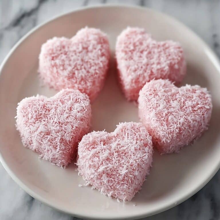 Pink Creamy Coconut Hearts Recipe