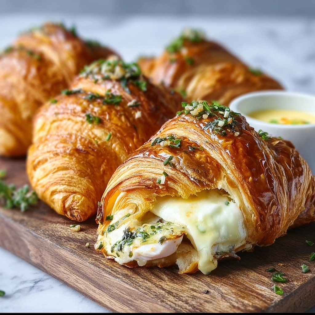 Buttery Garlic Baked Croissants with Turkey & Havarti Recipe