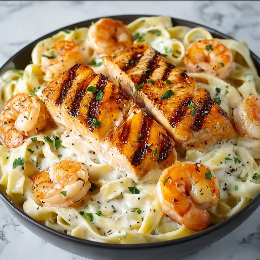 Salmon and Shrimp Alfredo Recipe