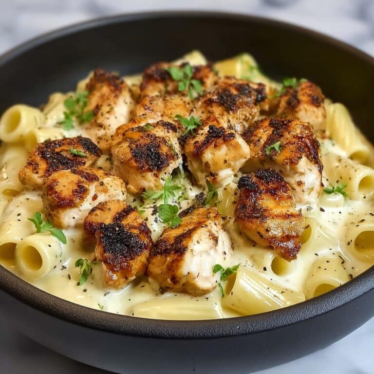 Creamy Garlic Butter Chicken and Rigatoni in Parmesan Sauce Recipe