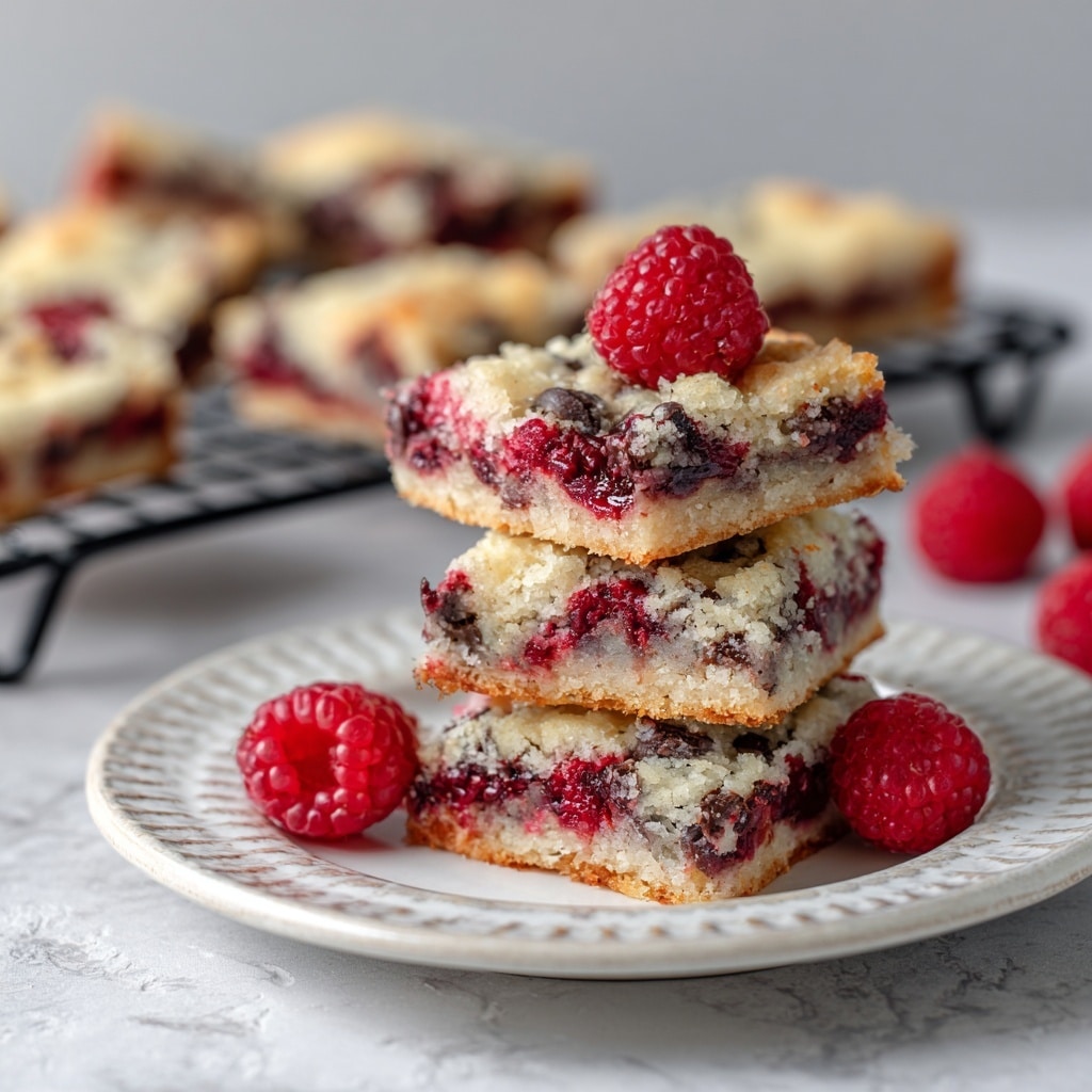 Delightful Raspberry and Chocolate Chip Cookie Bars Recipe - Recipe Image