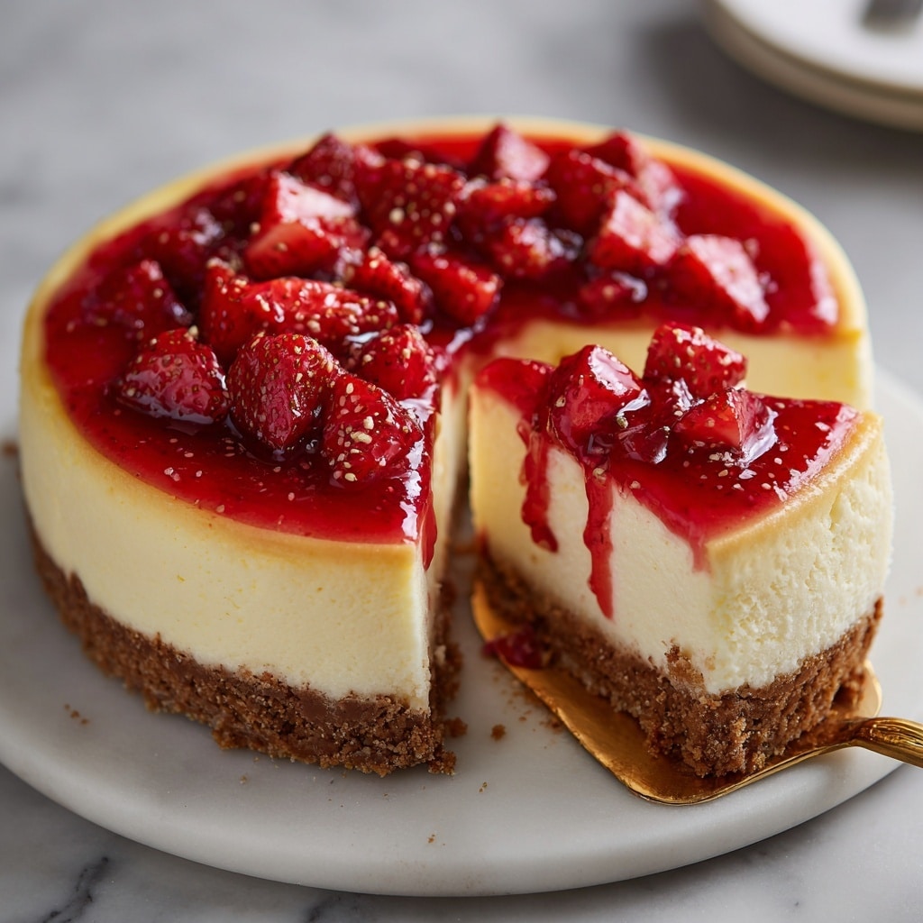 Perfect Cheesecake with Strawberry Topping Recipe - Recipe Image