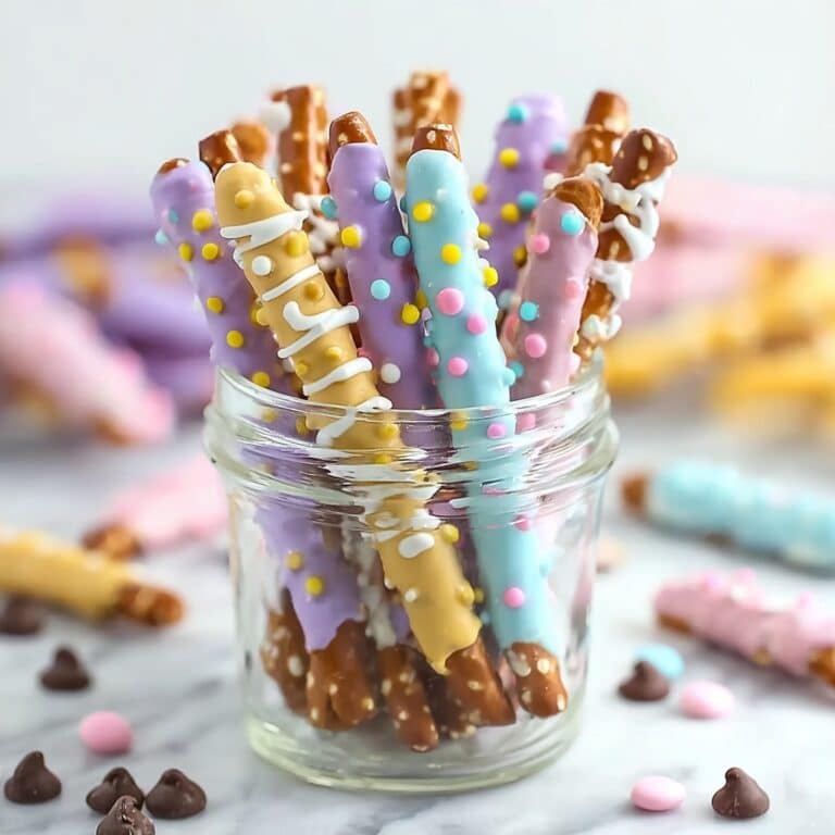 Easter Pretzel Rods with White Chocolate, M&Ms, and Candy Melts Recipe