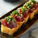 Spicy Tuna Tartare on Crispy Wonton Chips Recipe