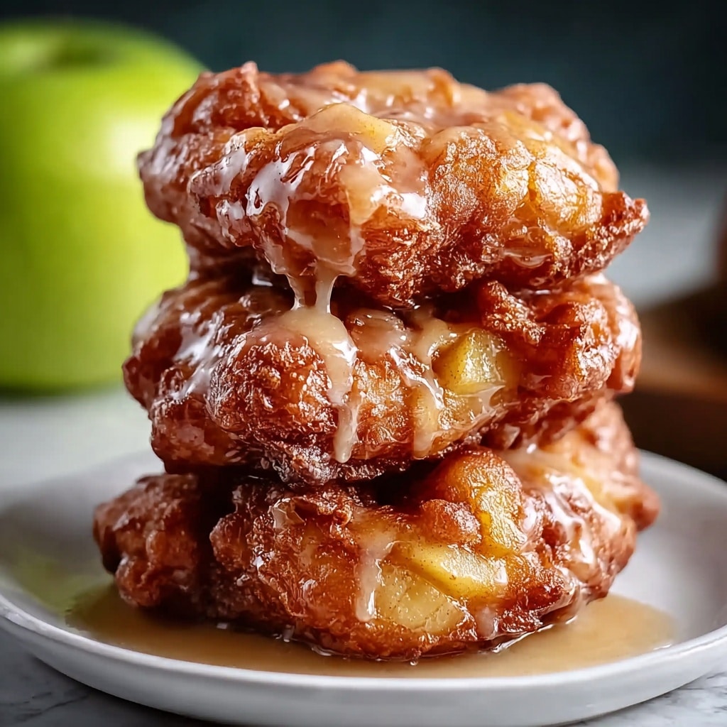 Baked Apple Fritters with Vanilla Yogurt and Apple Cider Glaze Recipe
