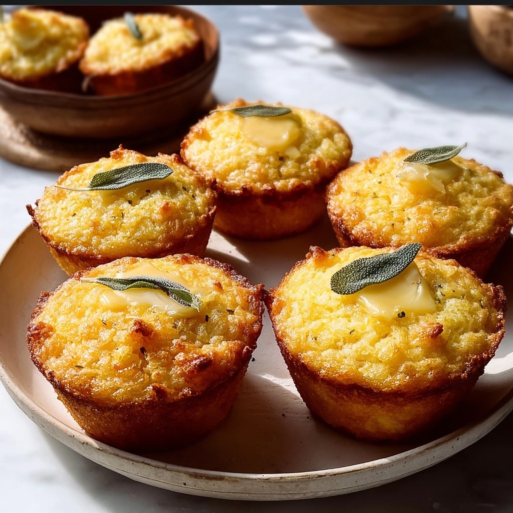 Cheddar Apple Cornbread Muffins with Maple Sage Butter Recipe