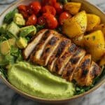 Grilled Chicken Bowl with Creamy Avocado Sauce and Veggies Recipe