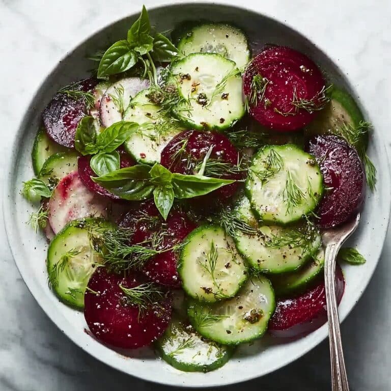 Crisp Cucumber and Beetroot Salad with Herb Dressing Recipe