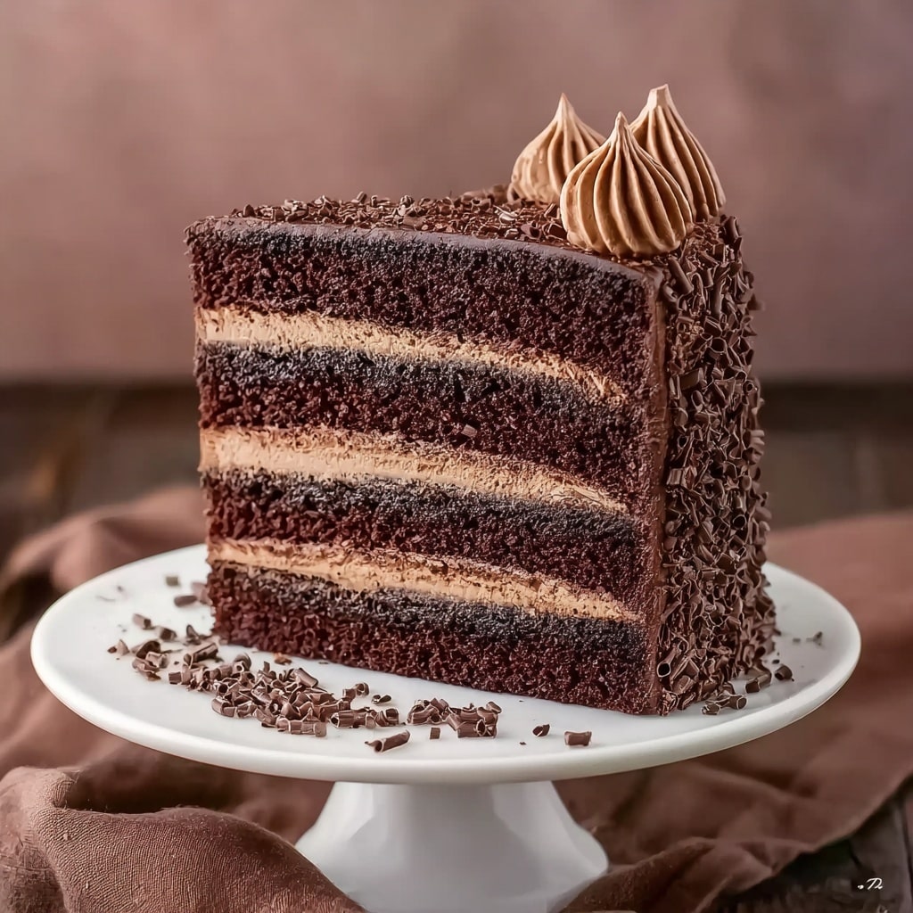 Decadent Chocolate Cake with Rich Chocolate Buttercream and Elegant Decorations Recipe