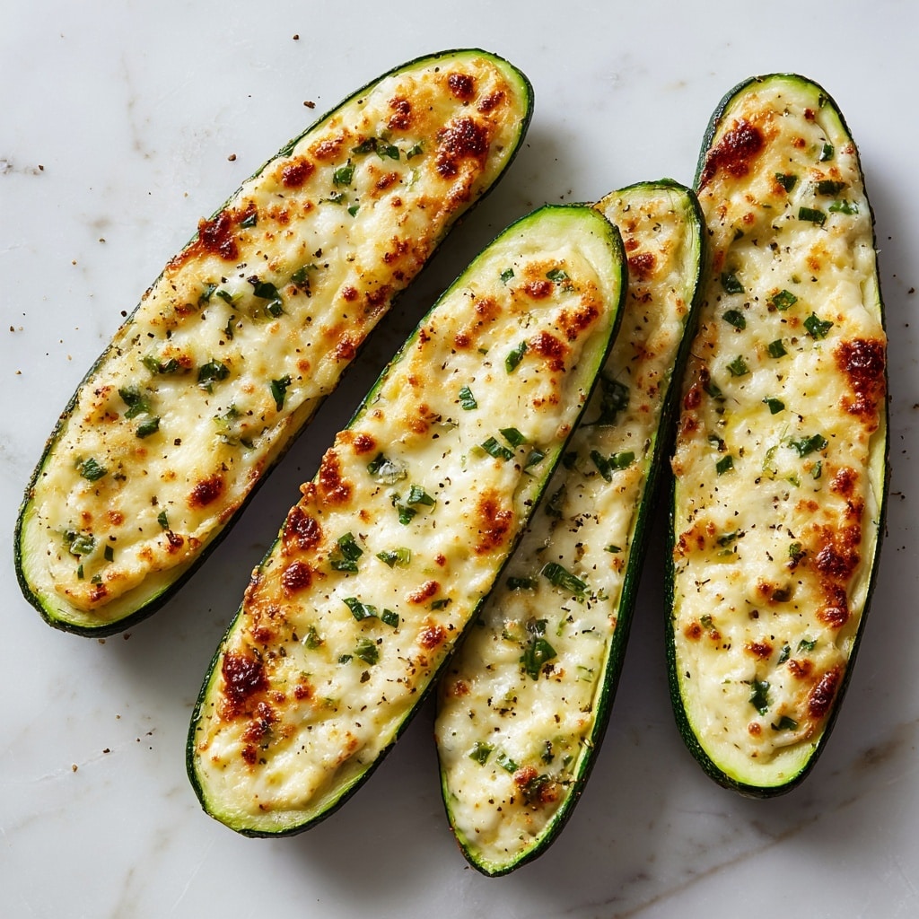 Cheesy Garlic Zucchini Steaks Recipe - Recipe Image