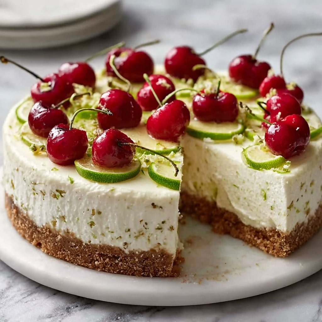 Lemon-Lime Cherry Pistachio Cheesecake Recipe - Recipe Image