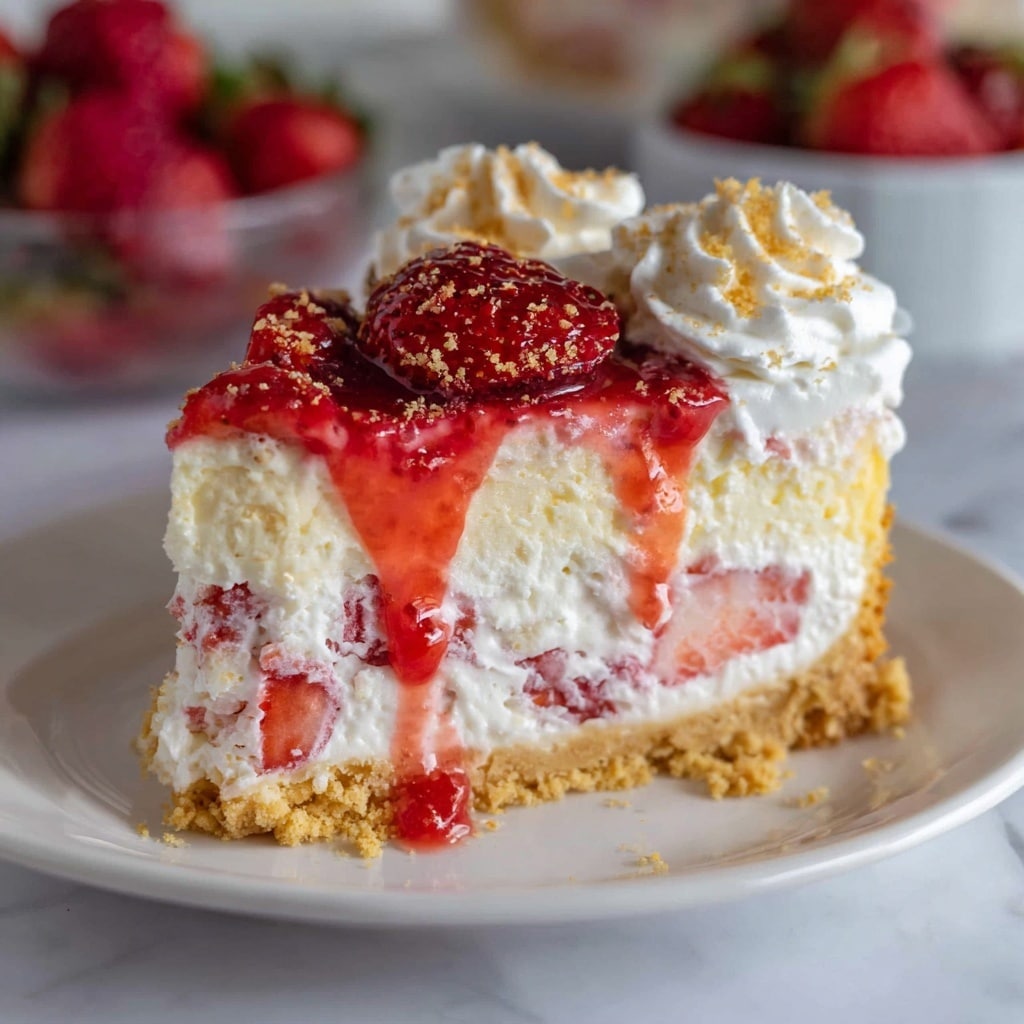 Strawberry Shortcake Cheesecake Cake Recipe - Recipe Image