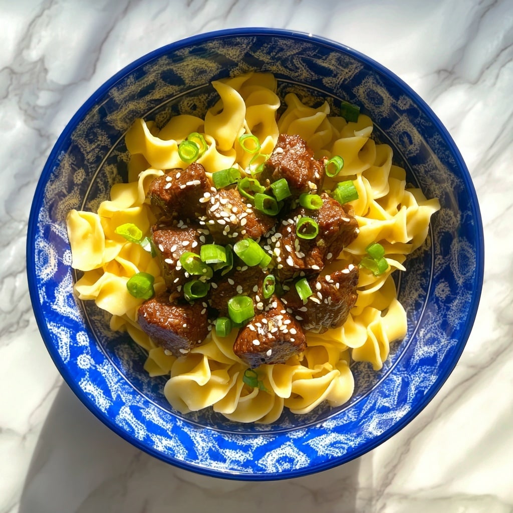 Honey Soy Crispy Beef and Noodles Recipe - Recipe Image