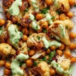 Roasted Cauliflower and Chickpeas with Herby Tahini Sauce Recipe