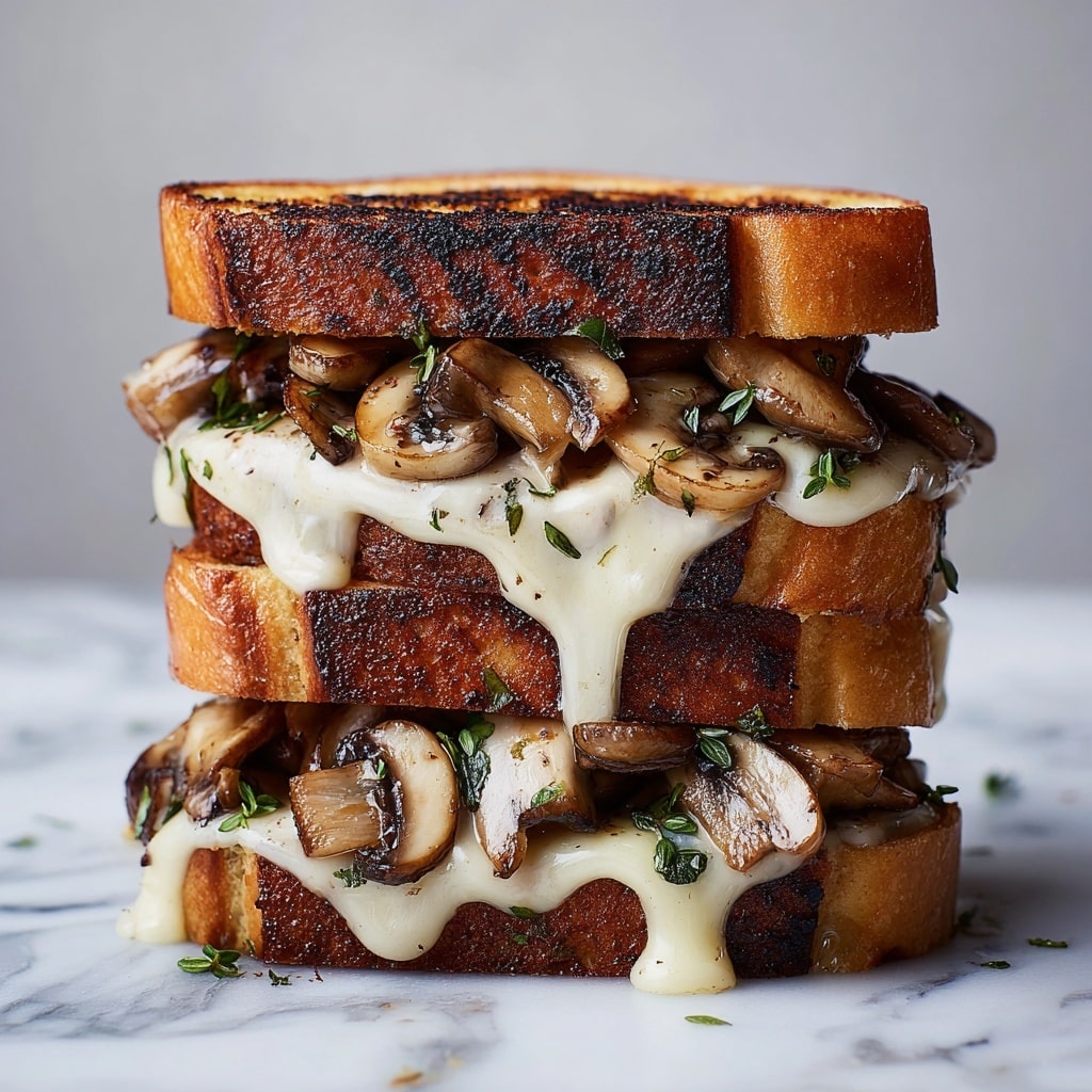 Mushroom Onion Gouda Grilled Cheese Recipe - Recipe Image
