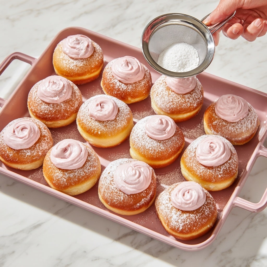 Summer Fruit Cheesecake Stuffed Brioche Doughnuts Recipe - Recipe Image