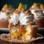 Peach Cobbler Cupcake Delight with Spiced Rum and Cinnamon Recipe