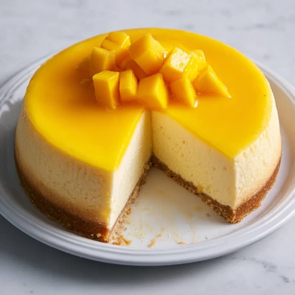 Mango Japanese Cheesecake Recipe - Recipe Image