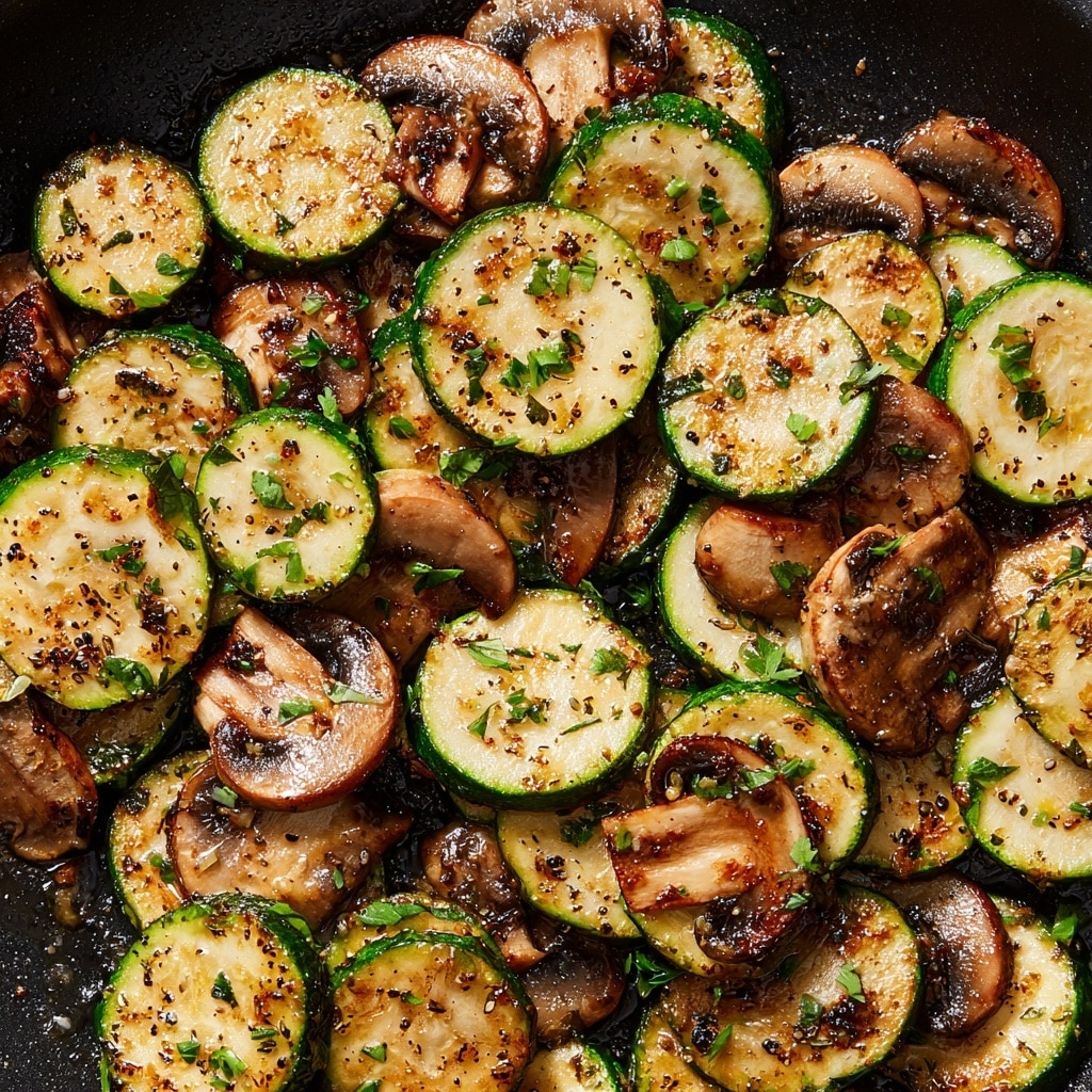 Garlic Herb Zucchini Mushrooms Recipe - Recipe Image