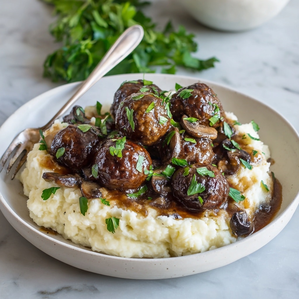 Slow Cooker Salisbury Steak Meatballs Recipe - Recipe Image